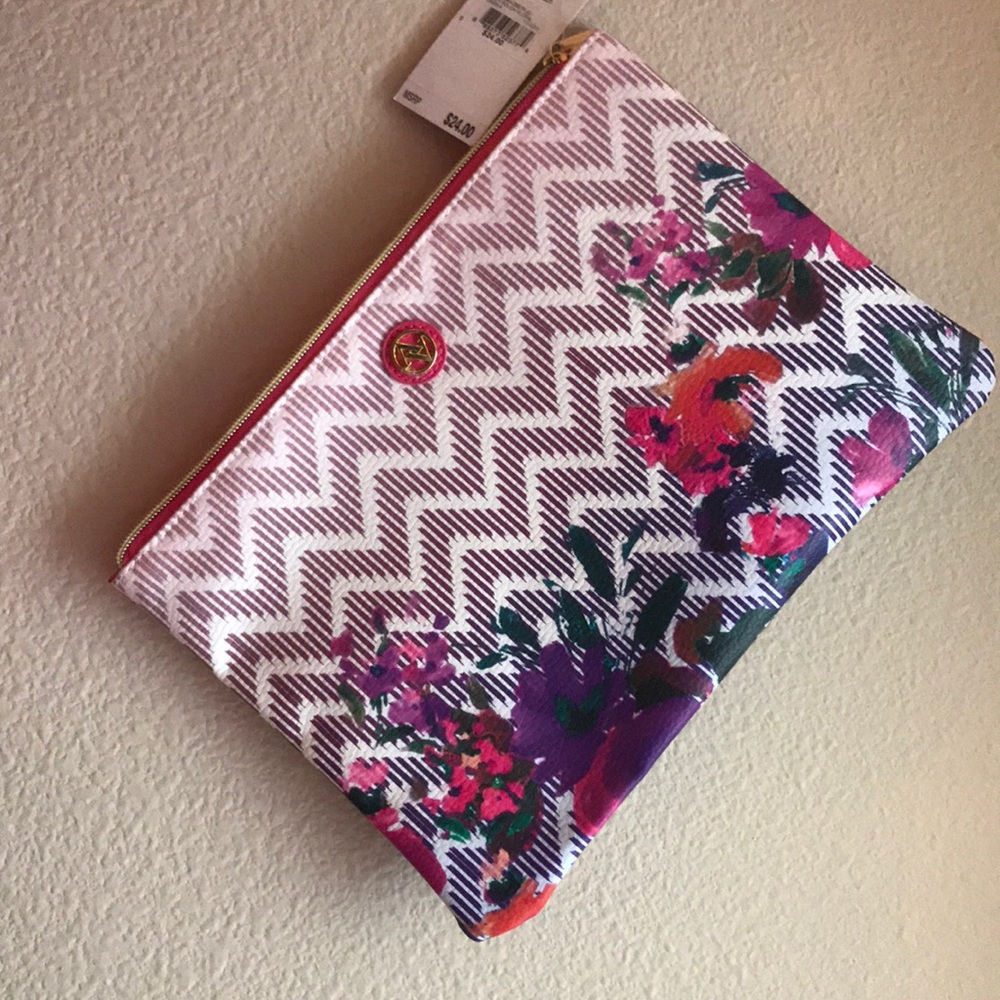 Floral zipper pouch